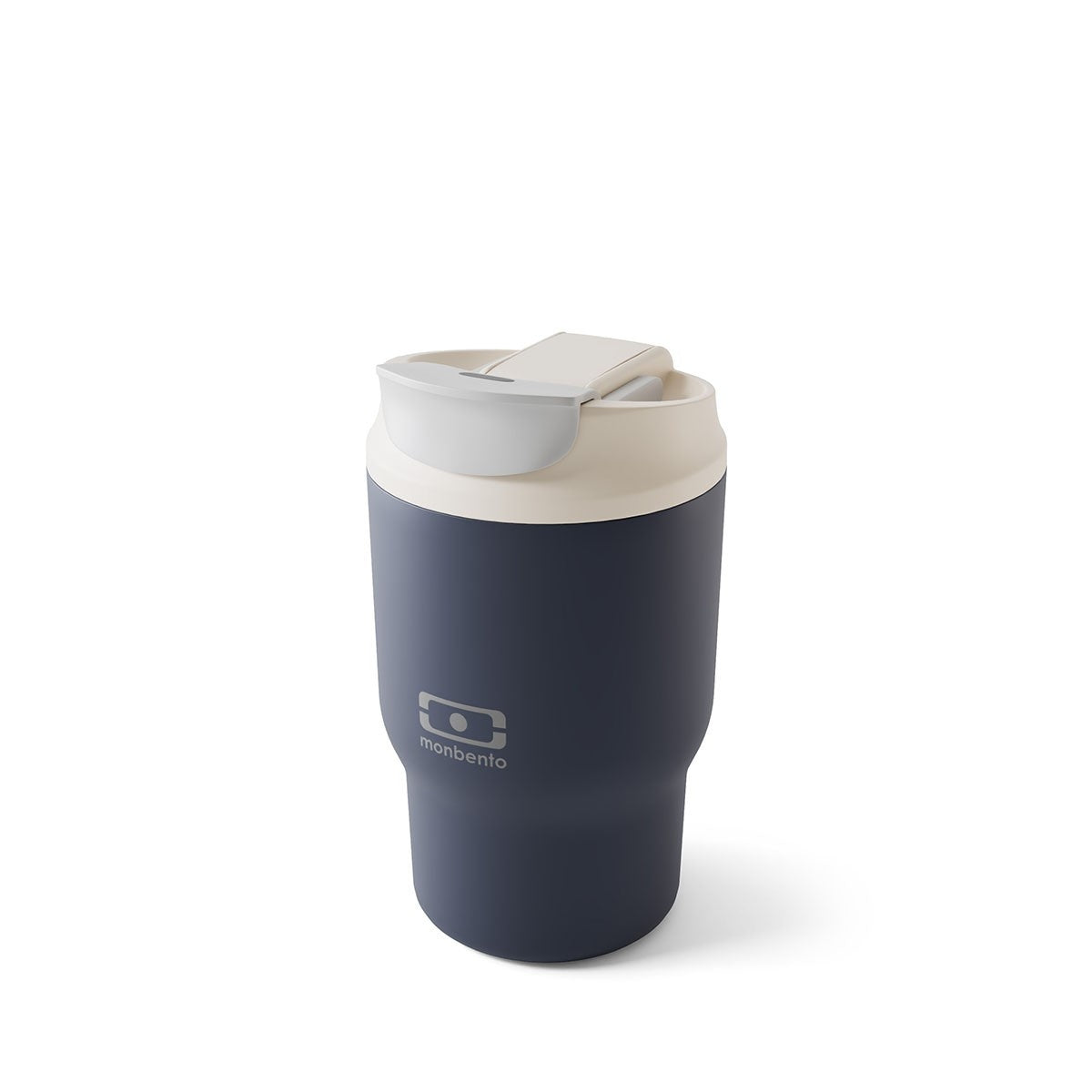 Matowy granatowy kubek wielorazowy Monbento Travel Mug z podwójną ścianką