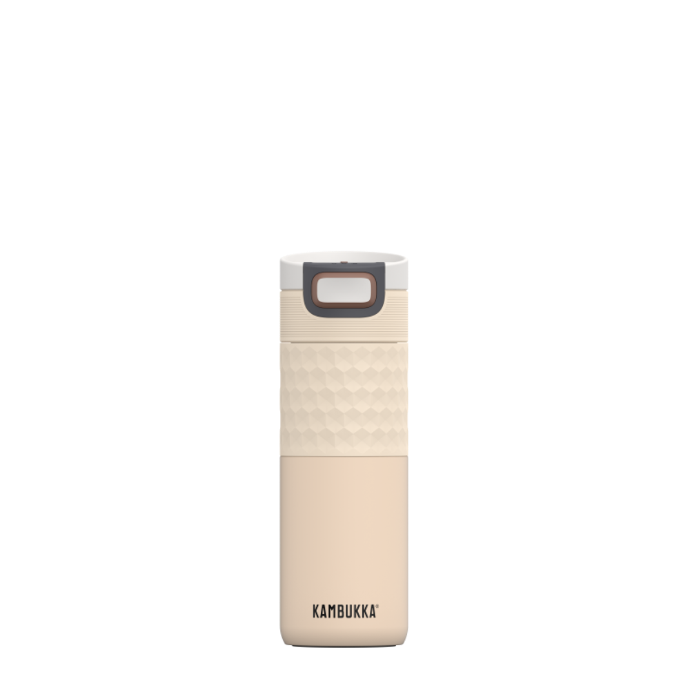 Kambukka Etna Grip Barely Beige 500 ml – stalowy kubek termiczny, nakrętka 3w1, szczelny i stylowy, utrzymuje ciepło do 9h