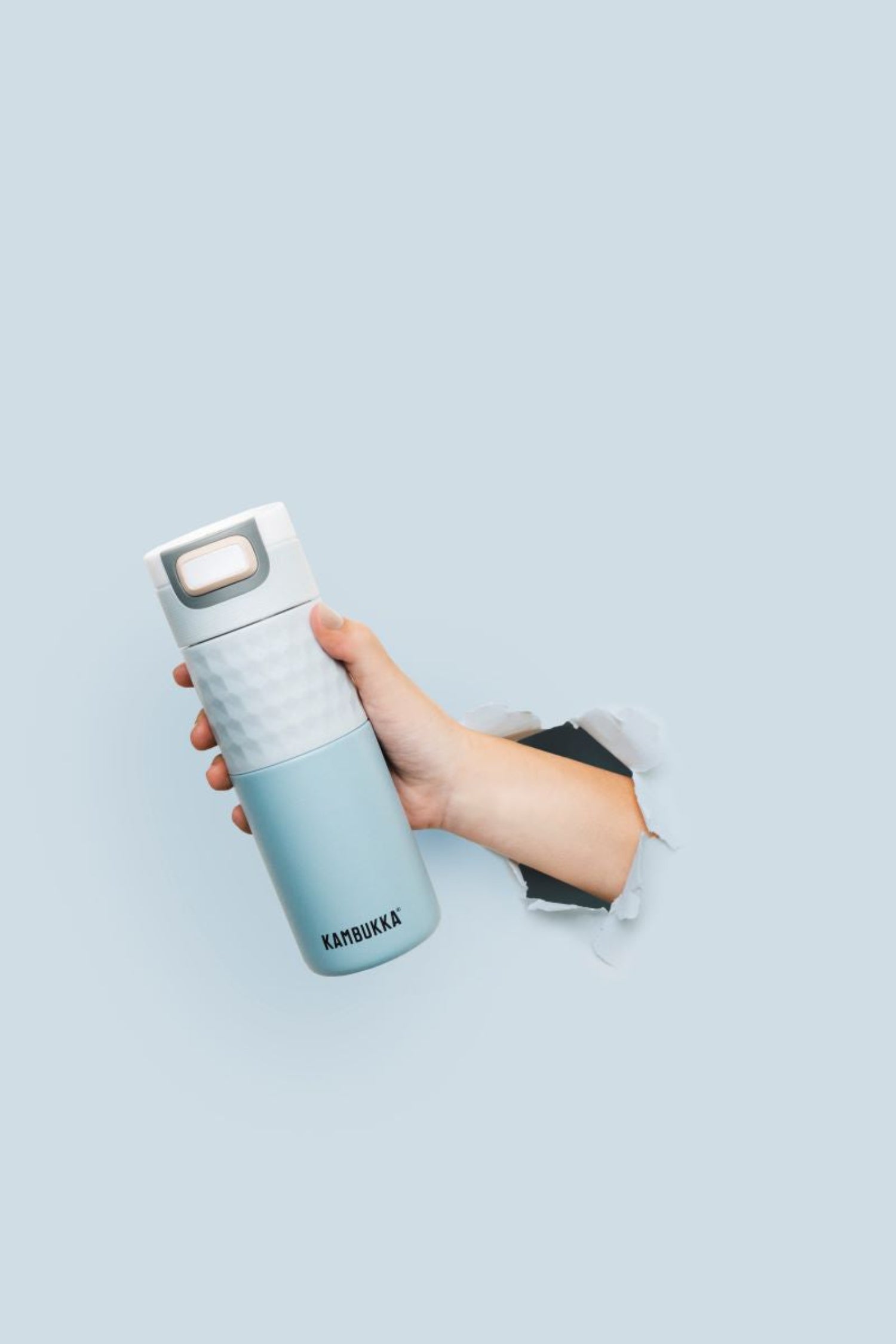 Kambukka Etna Breezy Blue 500 ml – stalowy kubek termiczny, nakrętka 3w1, szczelny i stylowy, utrzymuje ciepło do 9h