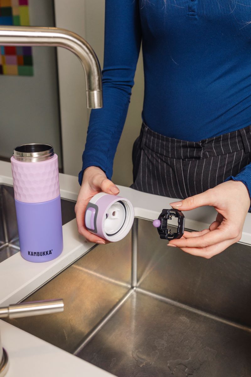 Kambukka Etna Pale Purple 500 ml – stalowy kubek termiczny, nakrętka 3w1, szczelny i stylowy, utrzymuje ciepło do 9h