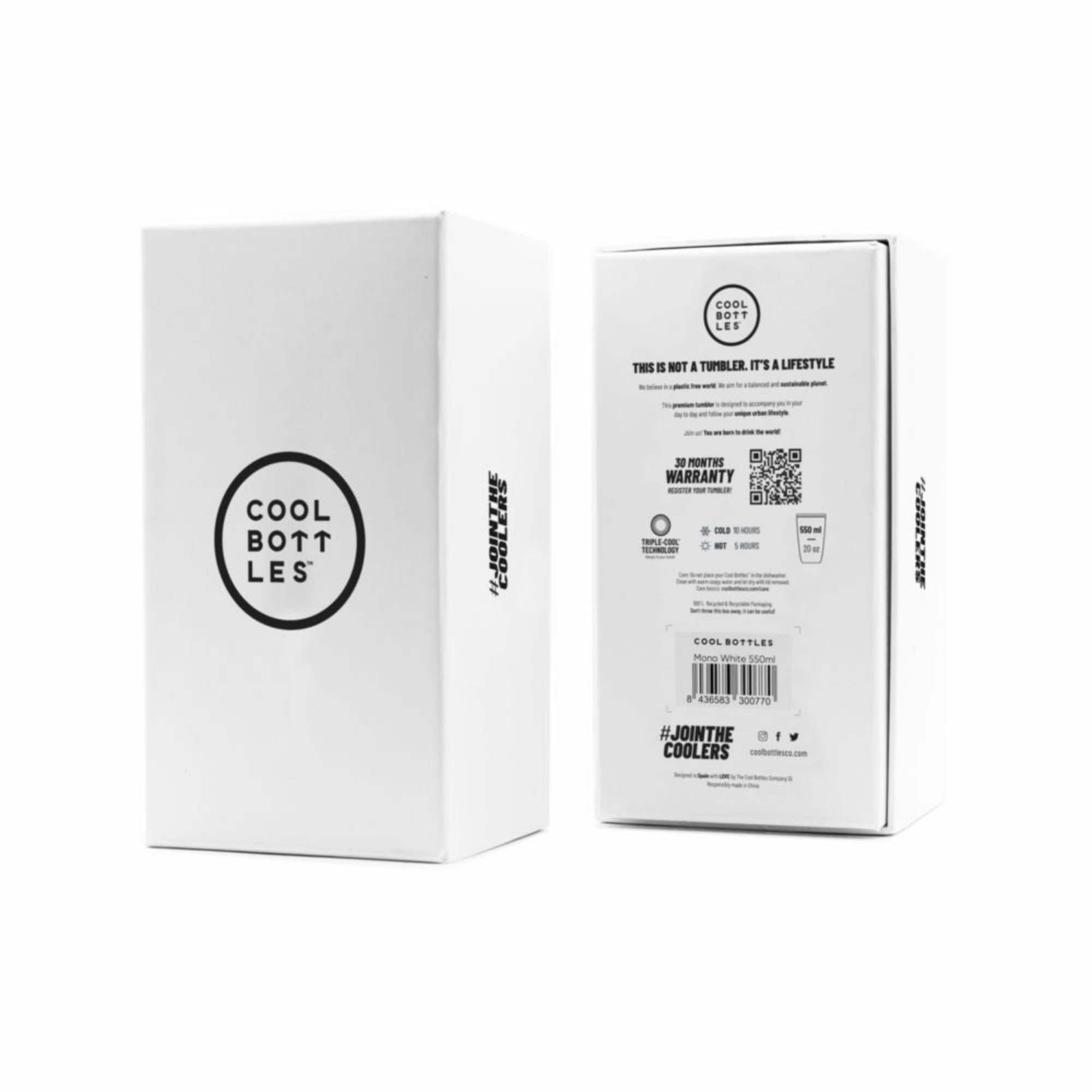 Kubek termiczny Cool Bottles Colors Mono Black– antypoślizgowy, z otworem na słomkę, idealny w podróży i na co dzień, kolor: czarny