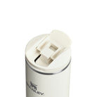 Kremowy kubek termiczny Stanley Aerolight Flip Top Cream Gloss 590 ml - stal nierdzewna, szczelny i bezpieczny, niezwykle lekki, obsługa jedną ręką, do ciepłych i zimnych napojów 