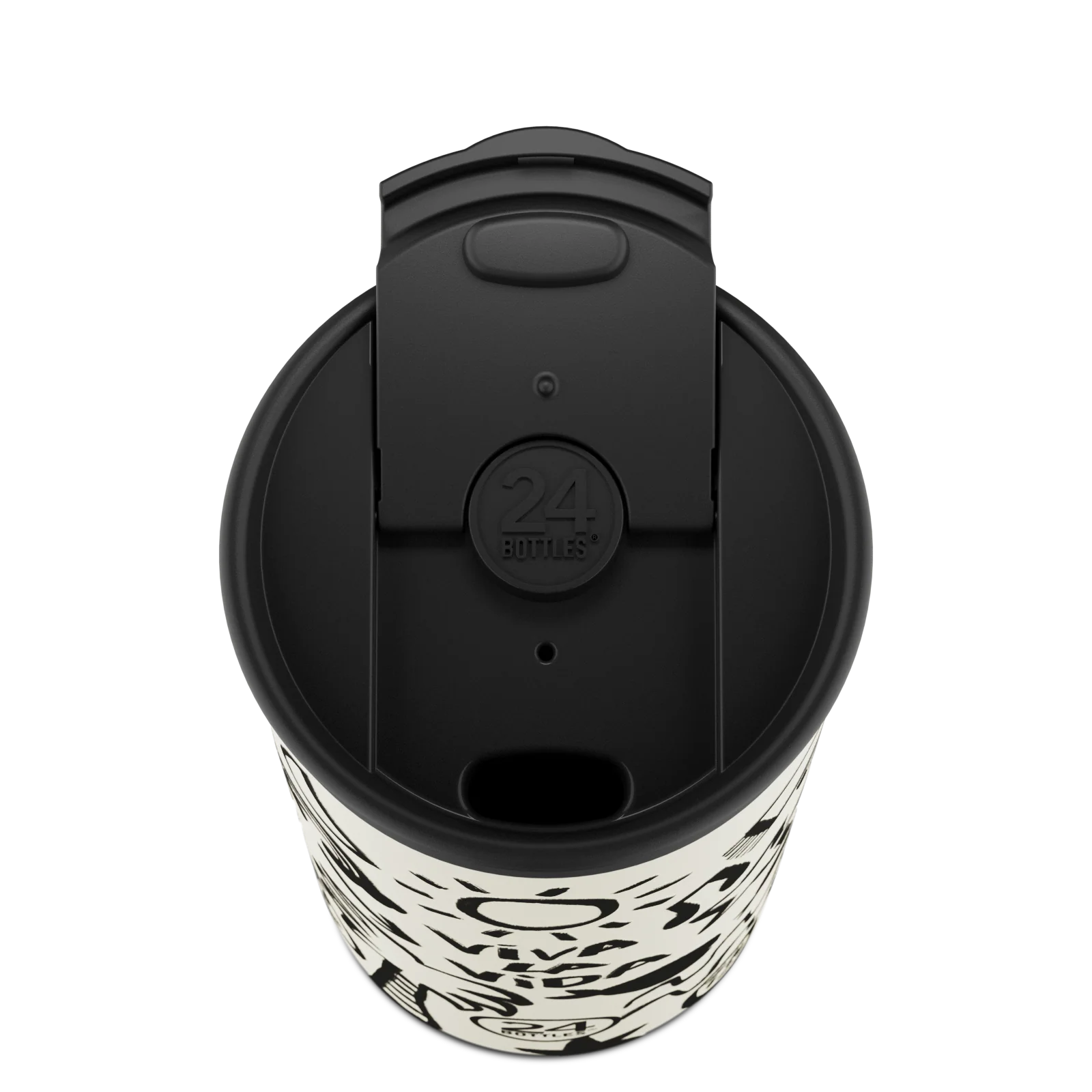 Wzorzysty kubek termiczny 24bottles Travel Tumbler Viva la Vida z zamykaną klapką
