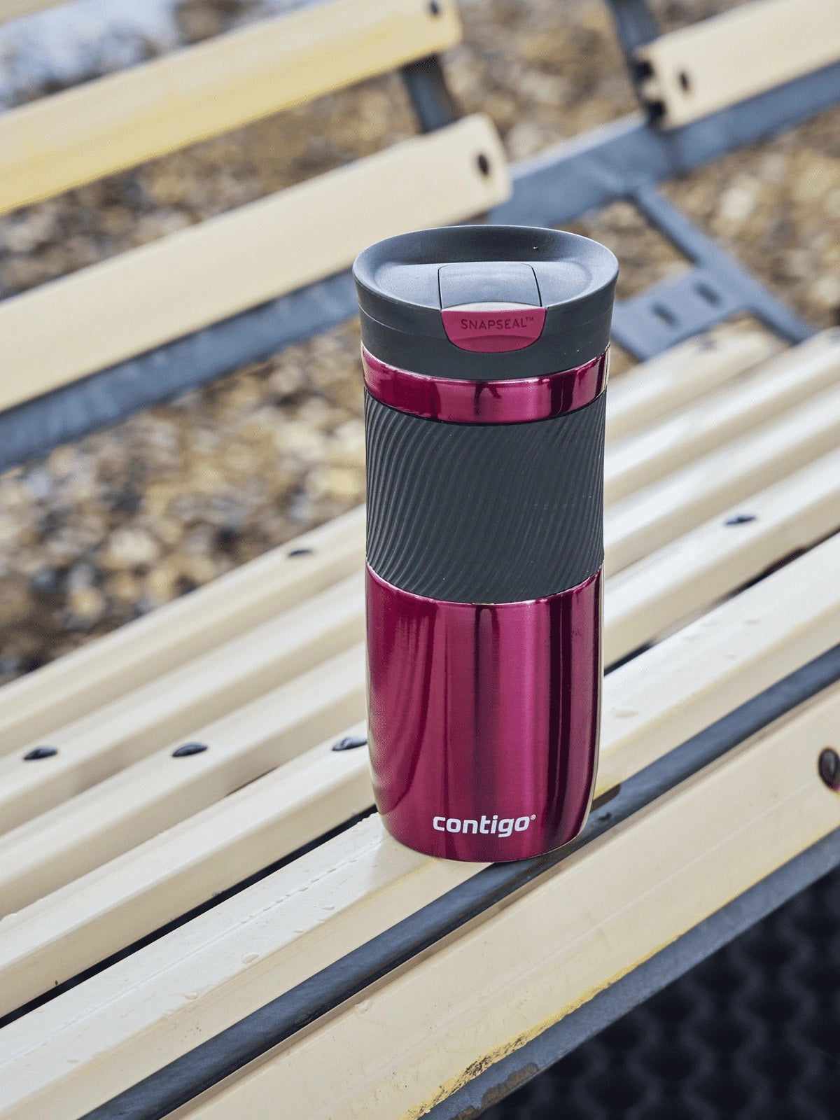 Kubek Contigo Byron Vivacious– stalowy, szczelny, 470 ml, SnapSeal®, idealny na kawę do auta i w drogę, kolor: różowy