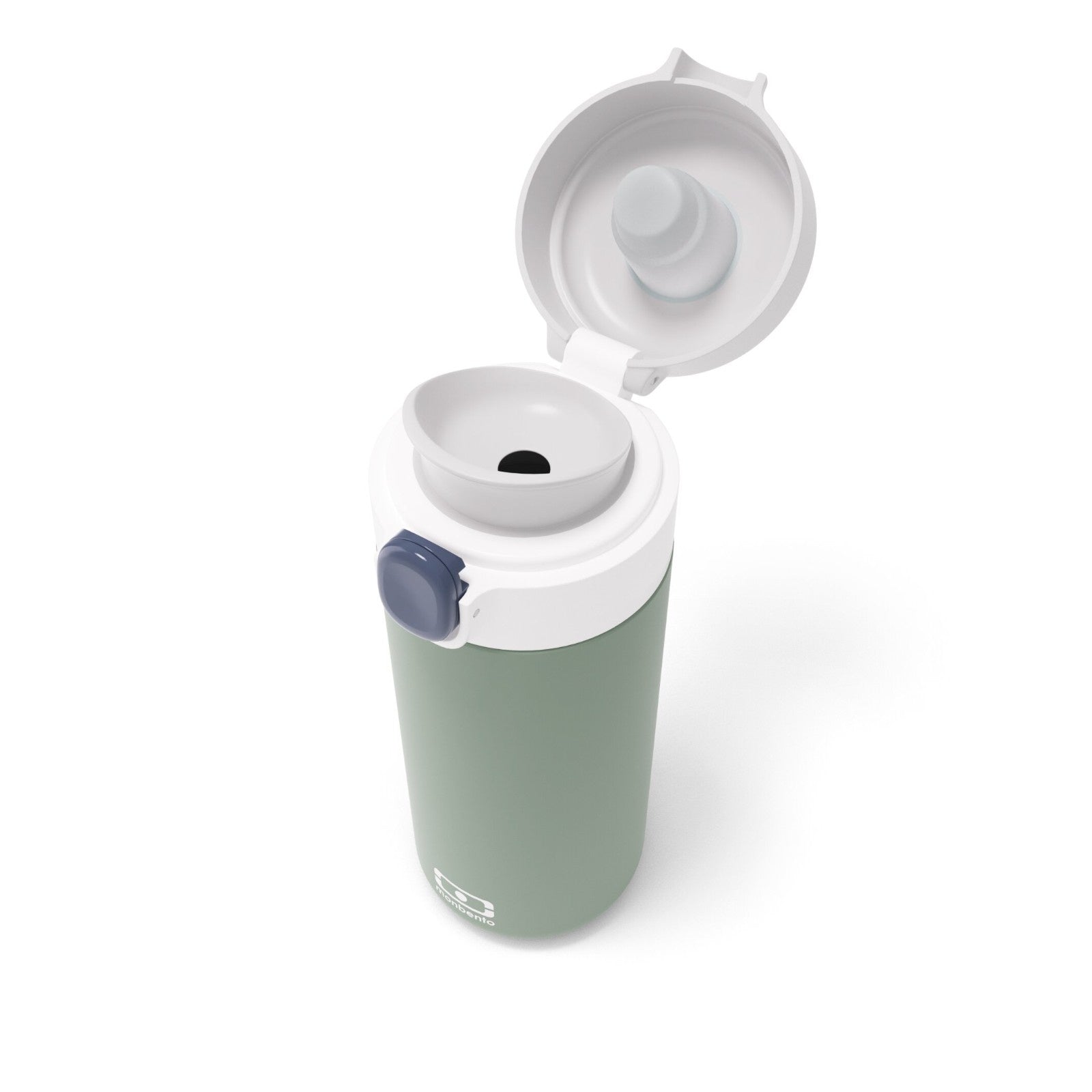 Monbento Pop Natural Green – stalowy kubek termiczny ze sportowym ustnikiem
