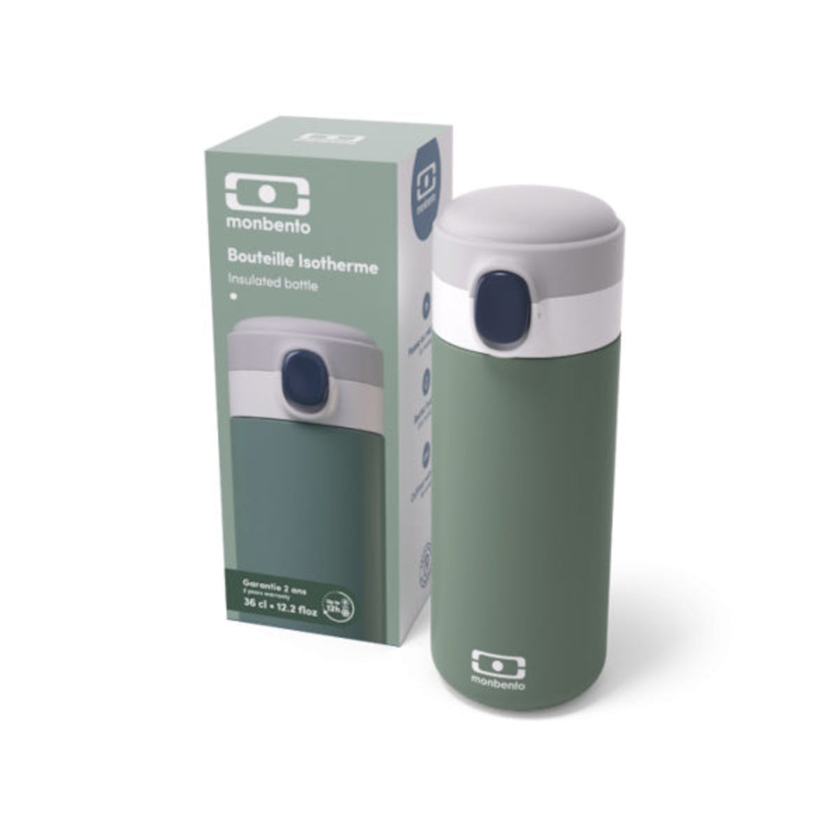 Kubek termiczny Monbento Pop Natural Green  – idealny do szkoły, pracy i na trening. Lekki, szczelny, bez BPA, z izolacją próżniową do 12 godzin, kolor: zielony