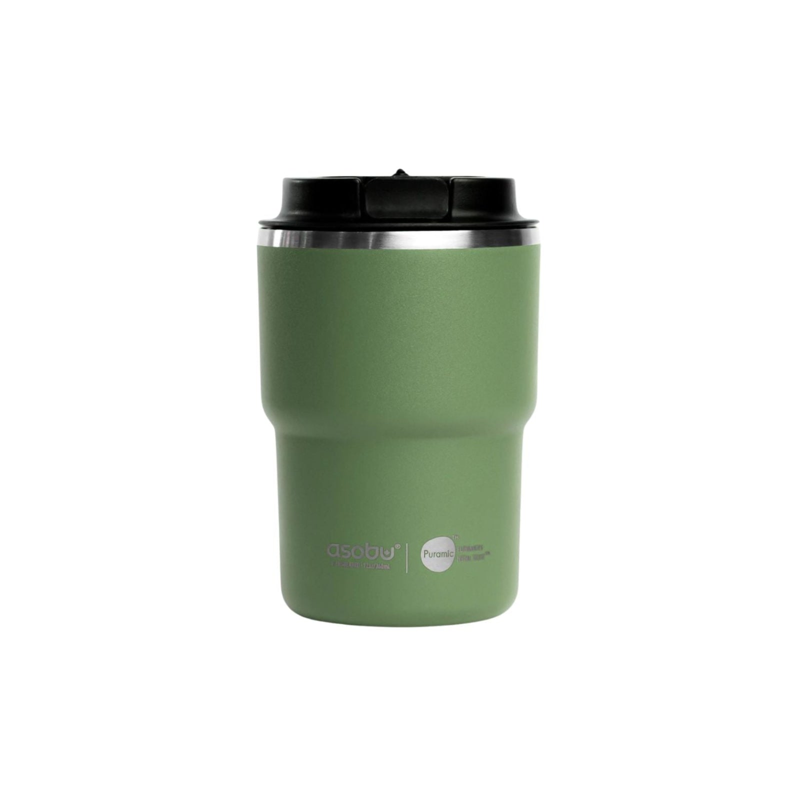 Asobu The Mini Pick Up zielony 355 ml – kompaktowy kubek termiczny z izolacją próżniową, ceramiczną powłoką i szczelną nakrętką.