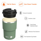 Asobu The Mini Pick Up zielony 355 ml – kompaktowy kubek termiczny z izolacją próżniową, ceramiczną powłoką i szczelną nakrętką.