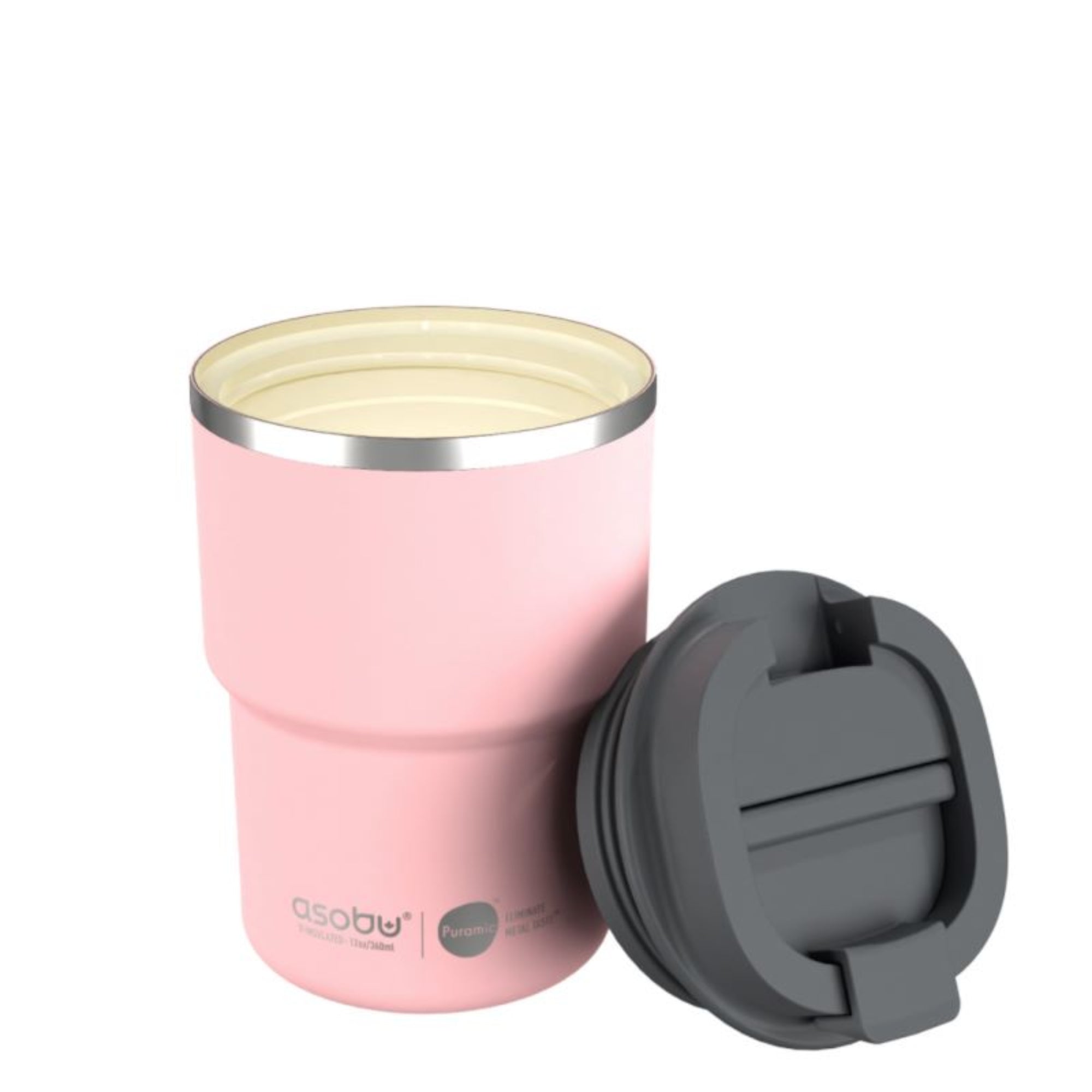 Asobu The Mini Pick Up różowy 355 ml – kompaktowy kubek termiczny z izolacją próżniową, ceramiczną powłoką i szczelną nakrętką.