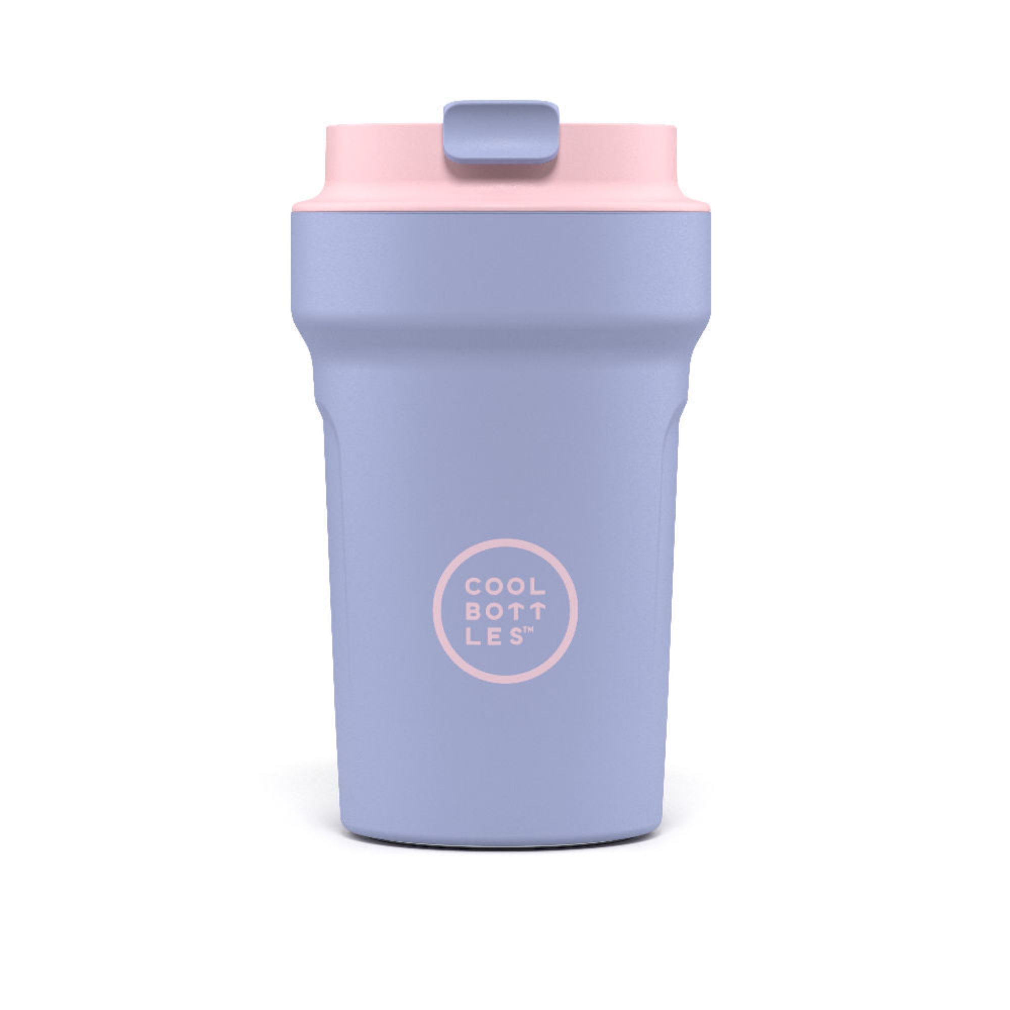 Cool Bottles Paradise Mykonos – kompaktowy, szczelny kubek termiczny bez BPA, z antypoślizgowym wykończeniem, kolor: fioletowy