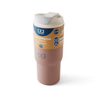 Kubek termiczny Monbento Travel Mug Pink Moka - 600 ml, z ustnikiem i słomką, utrzymuje ciepło do 5h i chłód do 12h, wytrzymały i lekki, kolor: różowy