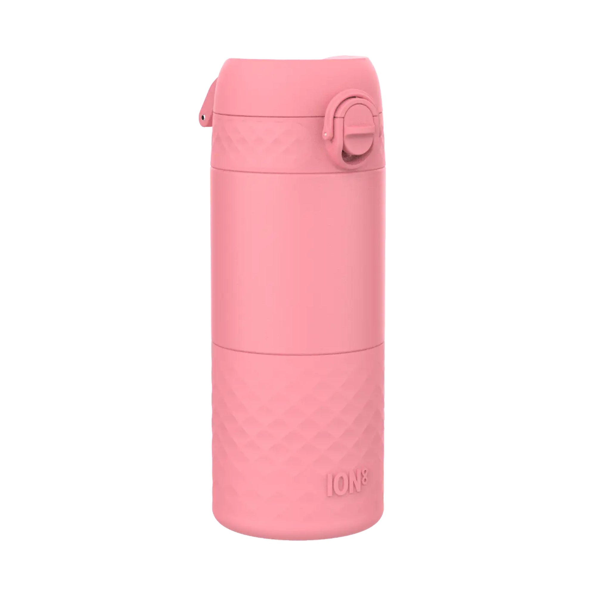 Kubek termiczny Ion8 Travel Mug, różowy, 360 ml – lekki, szczelny, ekologiczny, podwójna izolacja, z blokadą 
