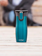 Kubek termiczny Contigo West Loop 470 ml – 100% szczelny, utrzymuje ciepło do 5 h i zimno do 12 h, idealny w podróży, kolor: morski