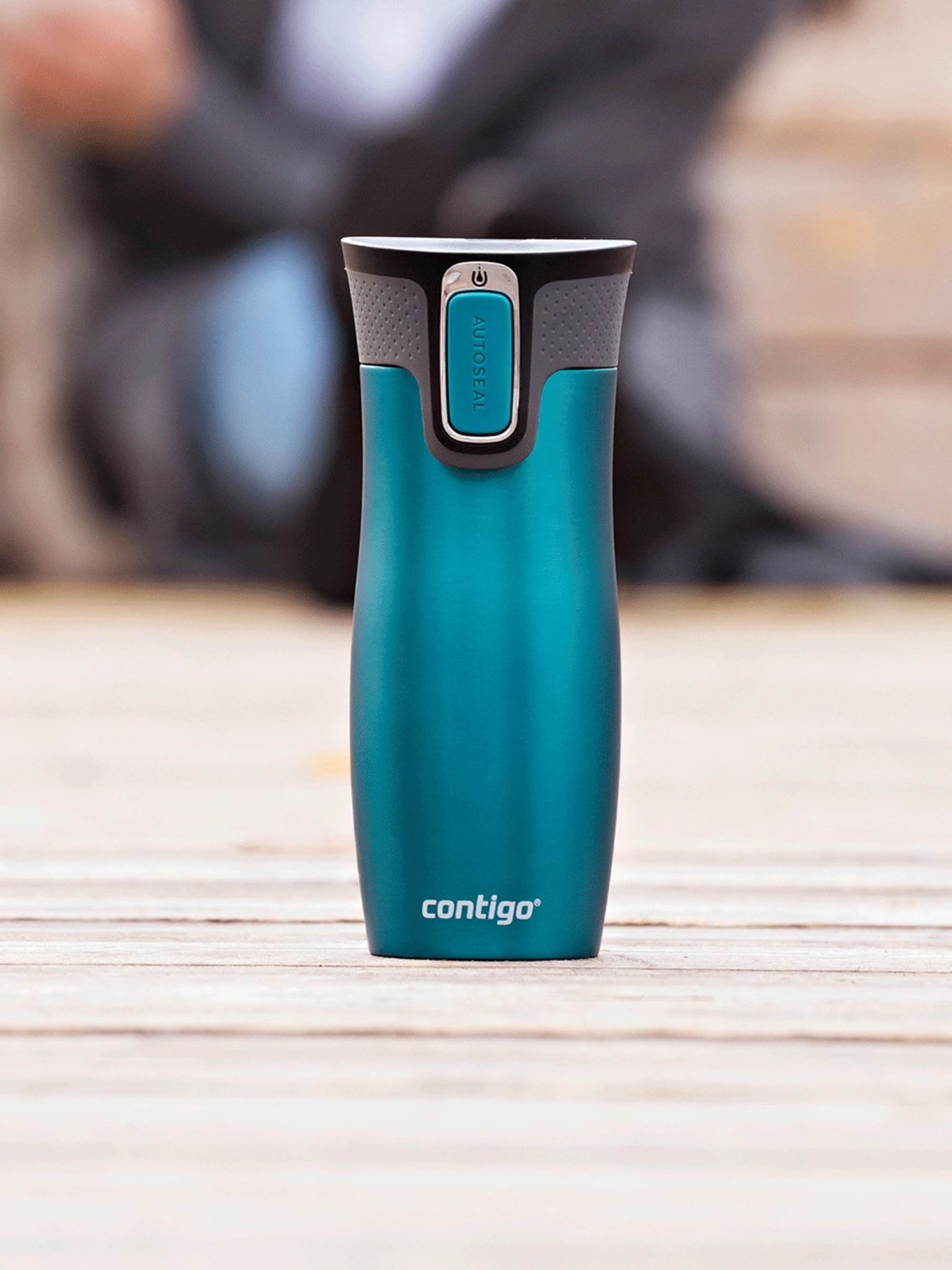 Kubek termiczny Contigo West Loop 470 ml – 100% szczelny, utrzymuje ciepło do 5 h i zimno do 12 h, idealny w podróży, kolor: morski