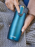 Kubek termiczny Contigo West Loop 470 ml – 100% szczelny, utrzymuje ciepło do 5 h i zimno do 12 h, idealny w podróży, kolor: morski