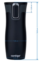 Kubek termiczny Contigo West Loop 470 ml – 100% szczelny, utrzymuje ciepło do 5 h i zimno do 12 h, idealny w podróży, kolor: morski