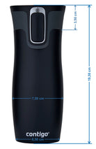 Kubek termiczny Contigo West Loop 470 ml – 100% szczelny, utrzymuje ciepło do 5 h i zimno do 12 h, idealny w podróży, kolor: grafitowy