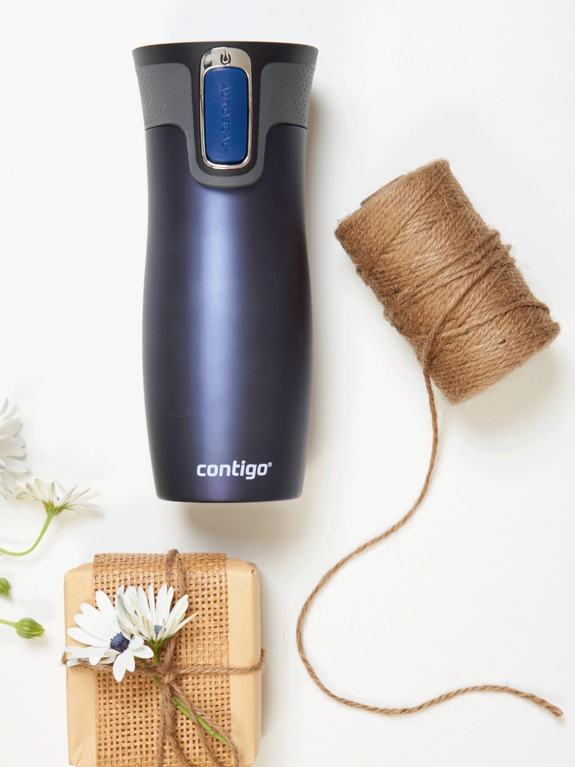 Kubek termiczny Contigo West Loop 470 ml – 100% szczelny, utrzymuje ciepło do 5 h i zimno do 12 h, idealny w podróży, kolor: granatowy