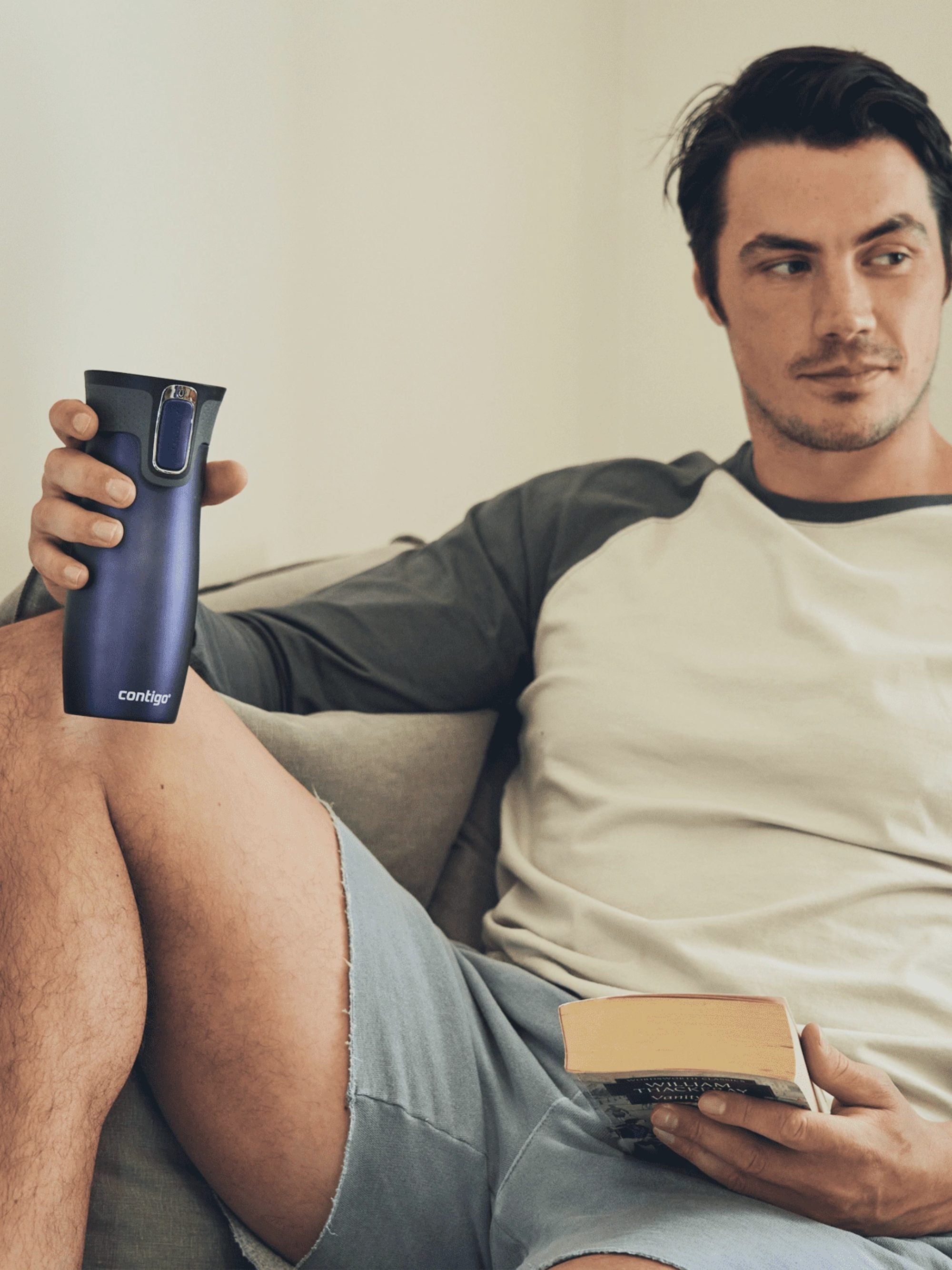 Kubek termiczny Contigo West Loop 470 ml – 100% szczelny, utrzymuje ciepło do 5 h i zimno do 12 h, idealny w podróży, kolor: granatowy