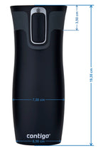 Kubek termiczny Contigo West Loop 470 ml – 100% szczelny, utrzymuje ciepło do 5 h i zimno do 12 h, idealny w podróży, kolor: granatowy