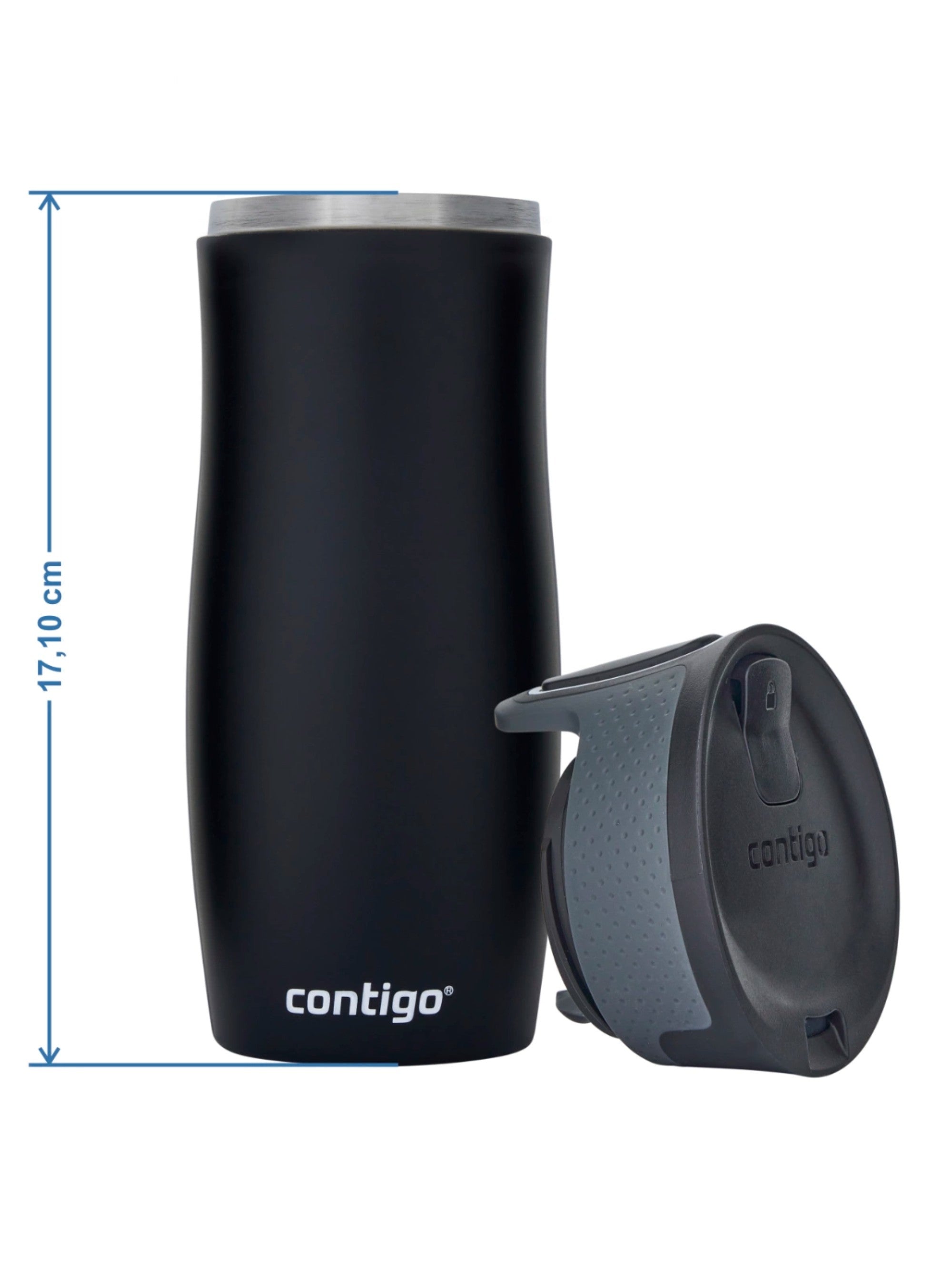 Kubek termiczny Contigo West Loop 470 ml – 100% szczelny, utrzymuje ciepło do 5 h i zimno do 12 h, idealny w podróży, kolor: czerwony