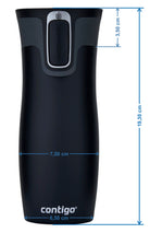 Kubek termiczny Contigo West Loop 470 ml – 100% szczelny, utrzymuje ciepło do 5 h i zimno do 12 h, idealny w podróży, kolor: czerwony