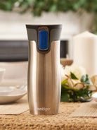 Kubek termiczny Contigo West Loop 470 ml – 100% szczelny, utrzymuje ciepło do 5 h i zimno do 12 h, idealny w podróży, kolor: stainless steel