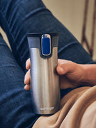 Kubek termiczny Contigo West Loop 470 ml – 100% szczelny, utrzymuje ciepło do 5 h i zimno do 12 h, idealny w podróży, kolor: stainless steel