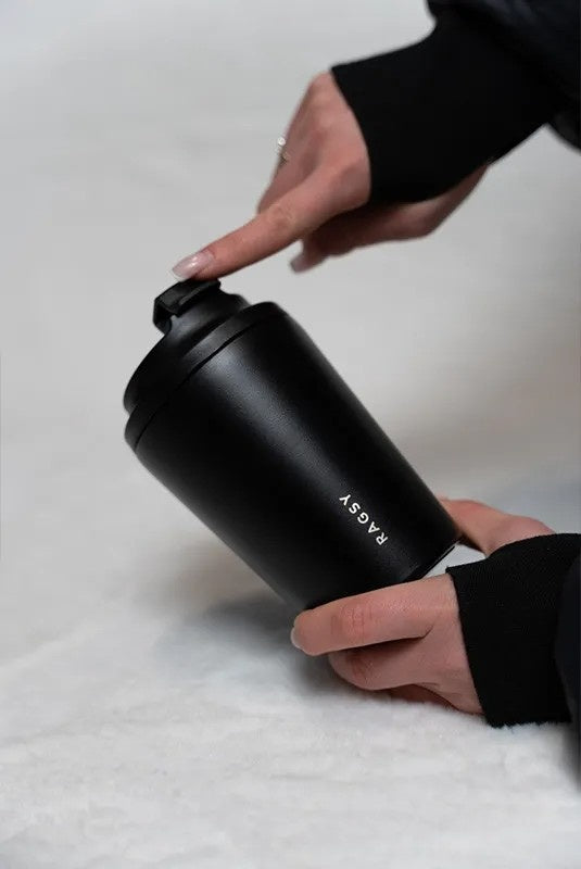 Elegancki czarny kubek na wynos Ragsy Simply Cup z izolacją próżniową
