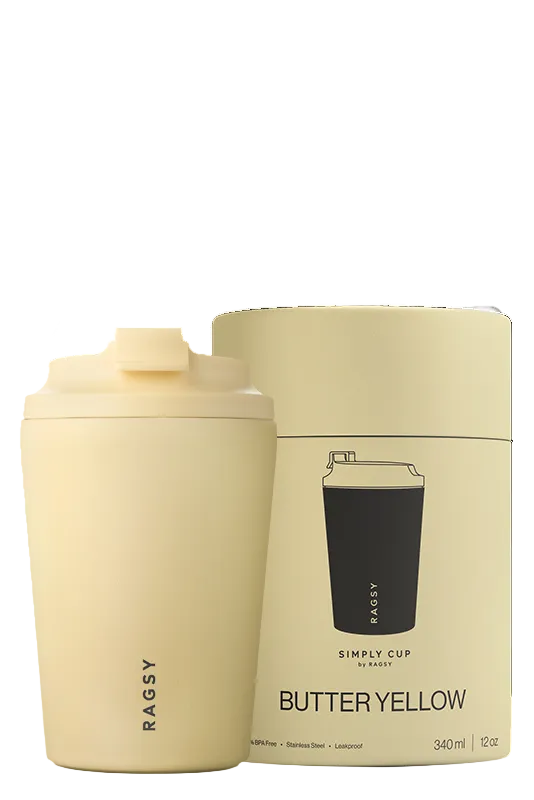 Ragsy Simply Cup Butter Yellow – szczelny żółty kubek na wynos