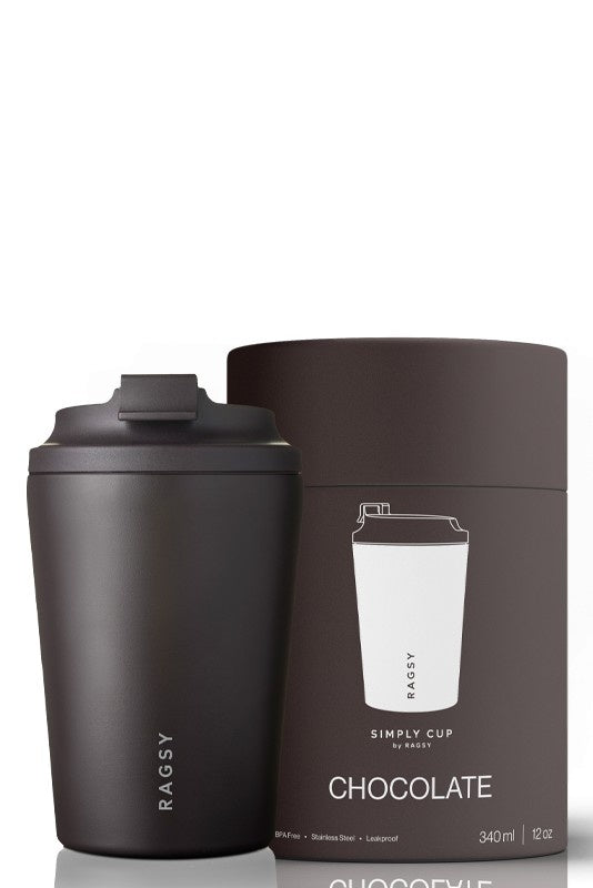 Brązowy kubek termiczny Ragsy Simply Cup 340 ml kolor czekoladowy