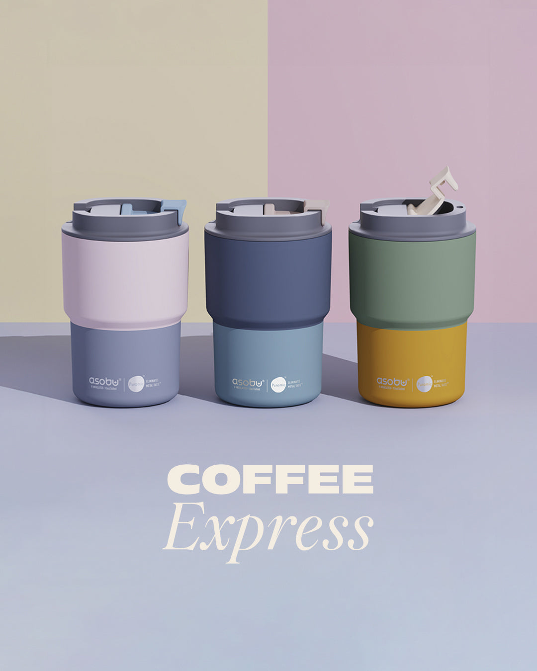 Asobu Coffee Express 360 ml Pastel Peach – lekki, szczelny kubek termiczny z ergonomicznym kształtem i powłoką Puramic.