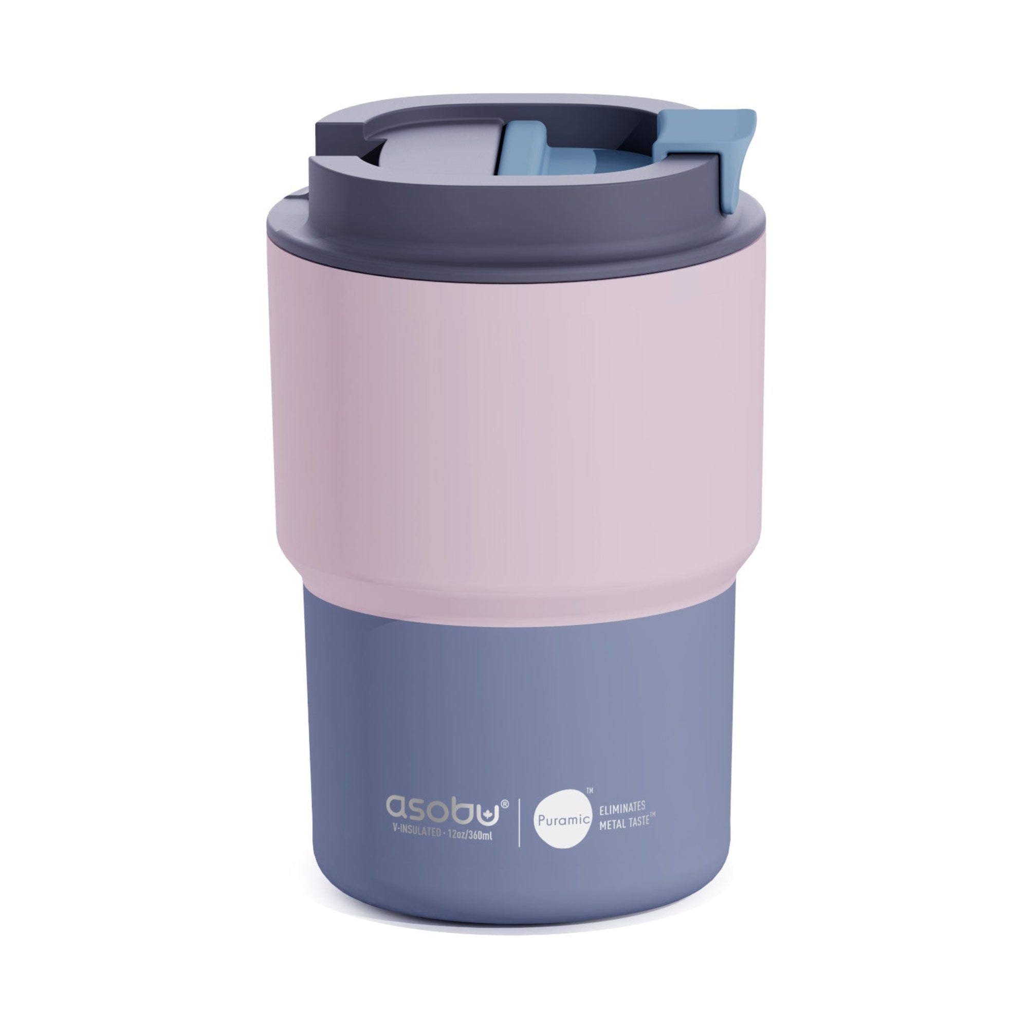 Asobu Coffee Express 360 ml Pastel Pink – lekki, szczelny kubek termiczny z ergonomicznym kształtem i powłoką Puramic.