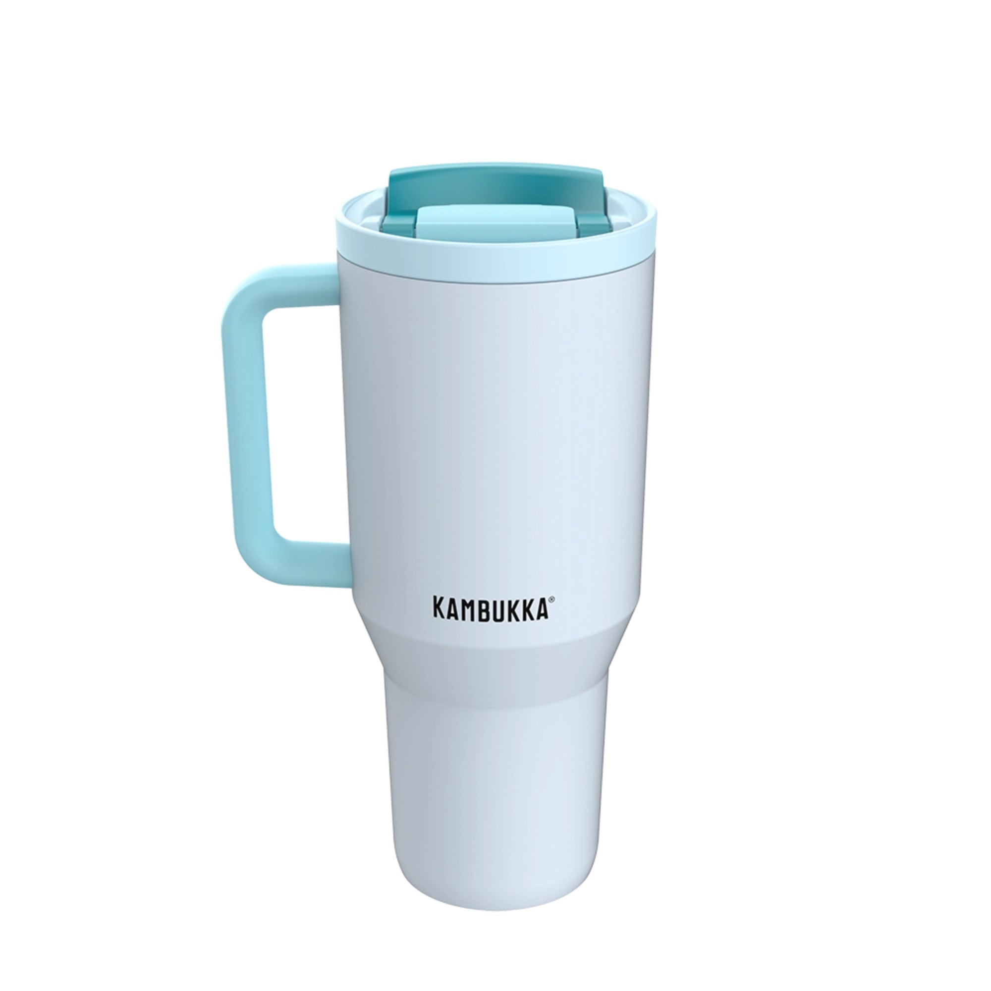 Kambukka Rio Frosty Coconout – kubek termiczny 950 ml, stal 18/8, chłód 24 h, picie klasyczne lub przez słomkę, szczelny, pasuje do uchwytów auta, kolor: niebieski