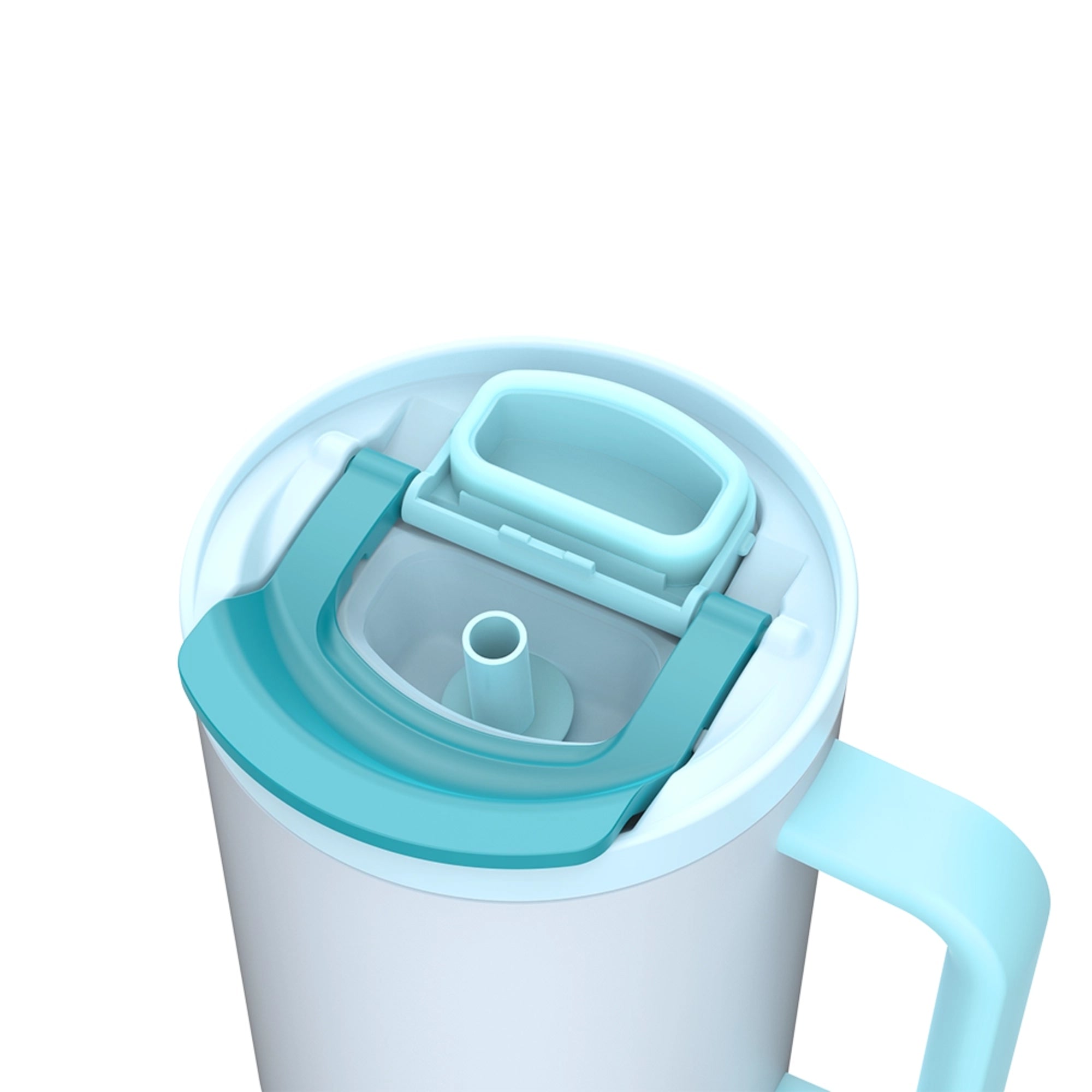 Kambukka Rio Frosty Coconout – kubek termiczny 950 ml, stal 18/8, chłód 24 h, picie klasyczne lub przez słomkę, szczelny, pasuje do uchwytów auta, kolor: niebieski