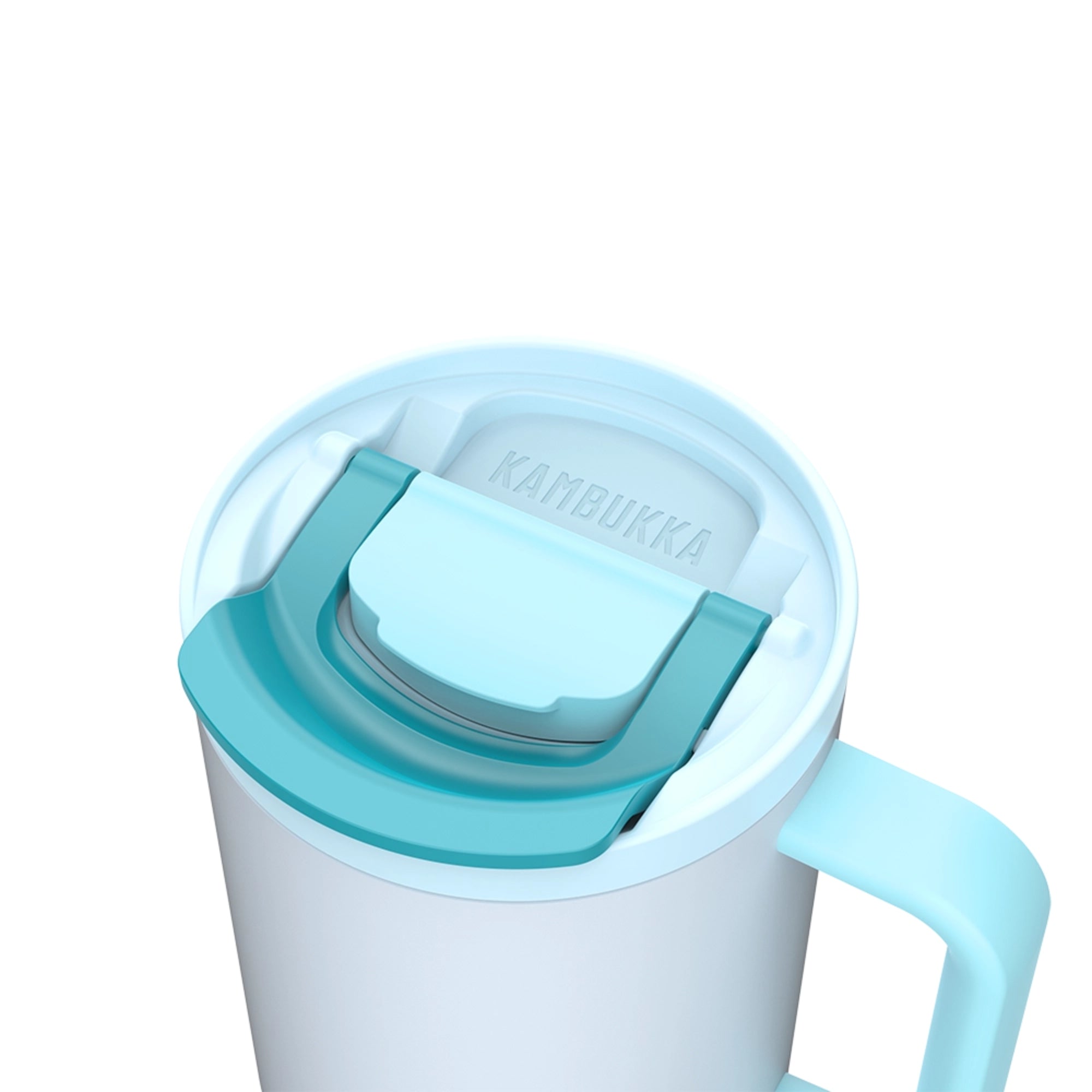 Kambukka Rio Frosty Coconout – kubek termiczny 950 ml, stal 18/8, chłód 24 h, picie klasyczne lub przez słomkę, szczelny, pasuje do uchwytów auta, kolor: niebieski