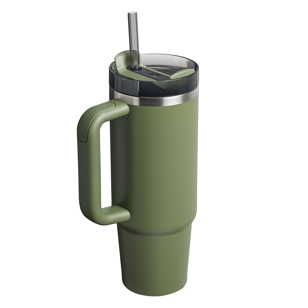 Stanley Quencher Dried Pine – stalowy kubek termiczny ze słomką, idealny do auta, biura i na siłownię, kolor: zielony