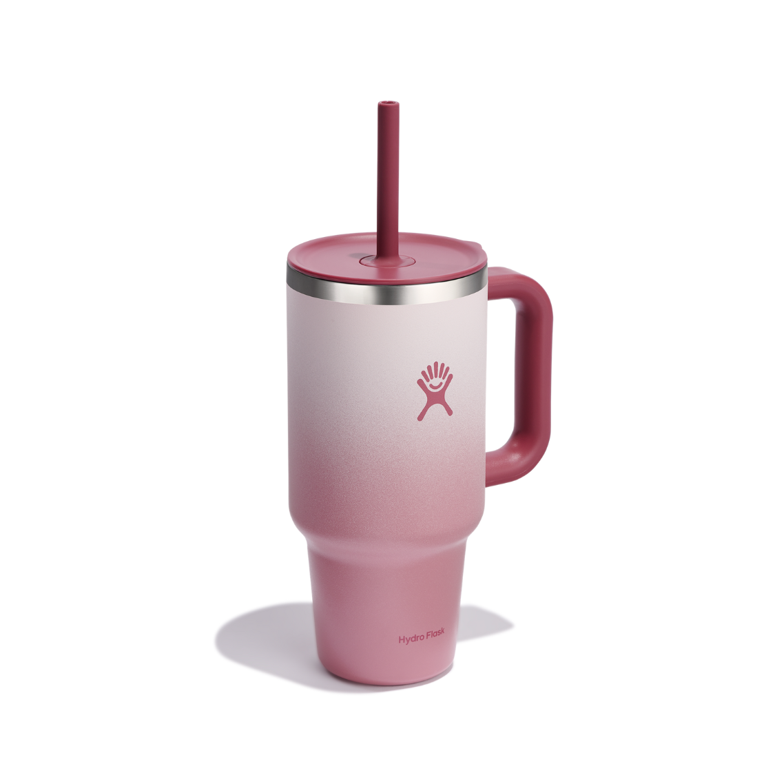 Kubek termiczny ze słomką Hydro Flask Bayberry Ombre 900 ml – podwójne ścianki, utrzymanie temperatury, antypoślizgowa powłoka i wygodny uchwyt, kolor: różowy