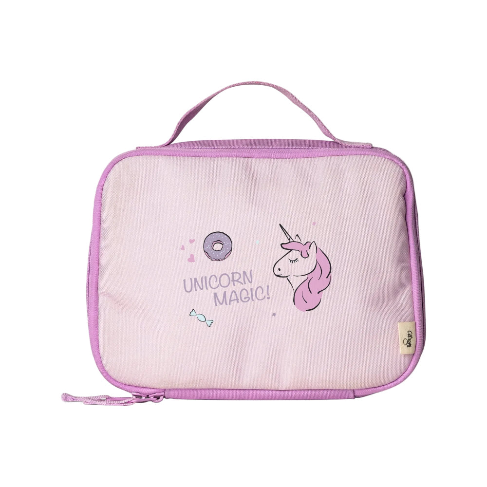 Kwadratowa torba termiczna Citron we wzorze Stormy Unicorn dla dzieci