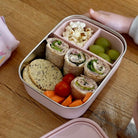 Lunchbox dla dzieci Lund London Birds – różowy pojemnik z przegródkami, stal nierdzewna, idealny do szkoły i przedszkola