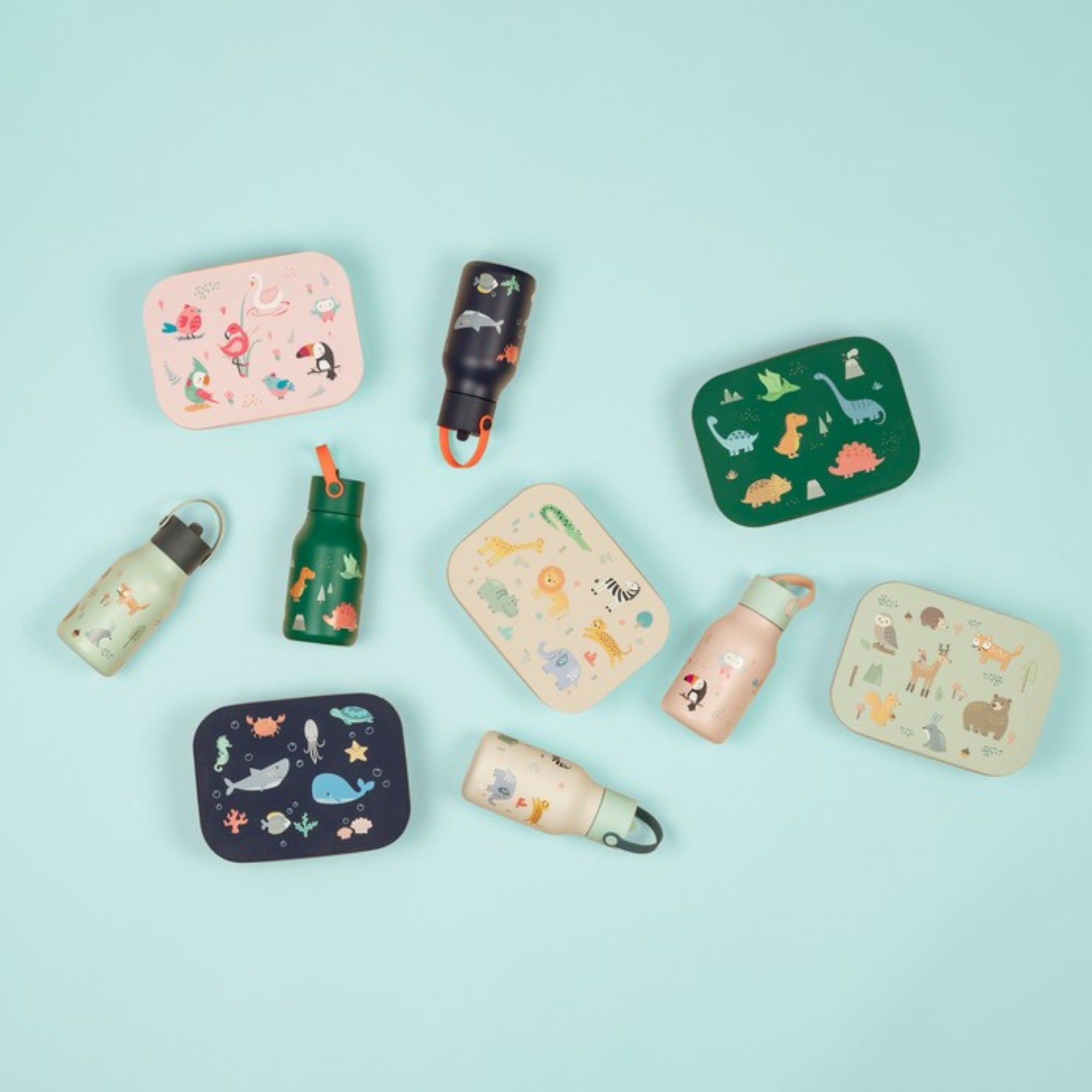 Lunchbox dla dzieci Lund London Dino – zielony pojemnik z przegródkami, stal nierdzewna, idealny do szkoły i przedszkola