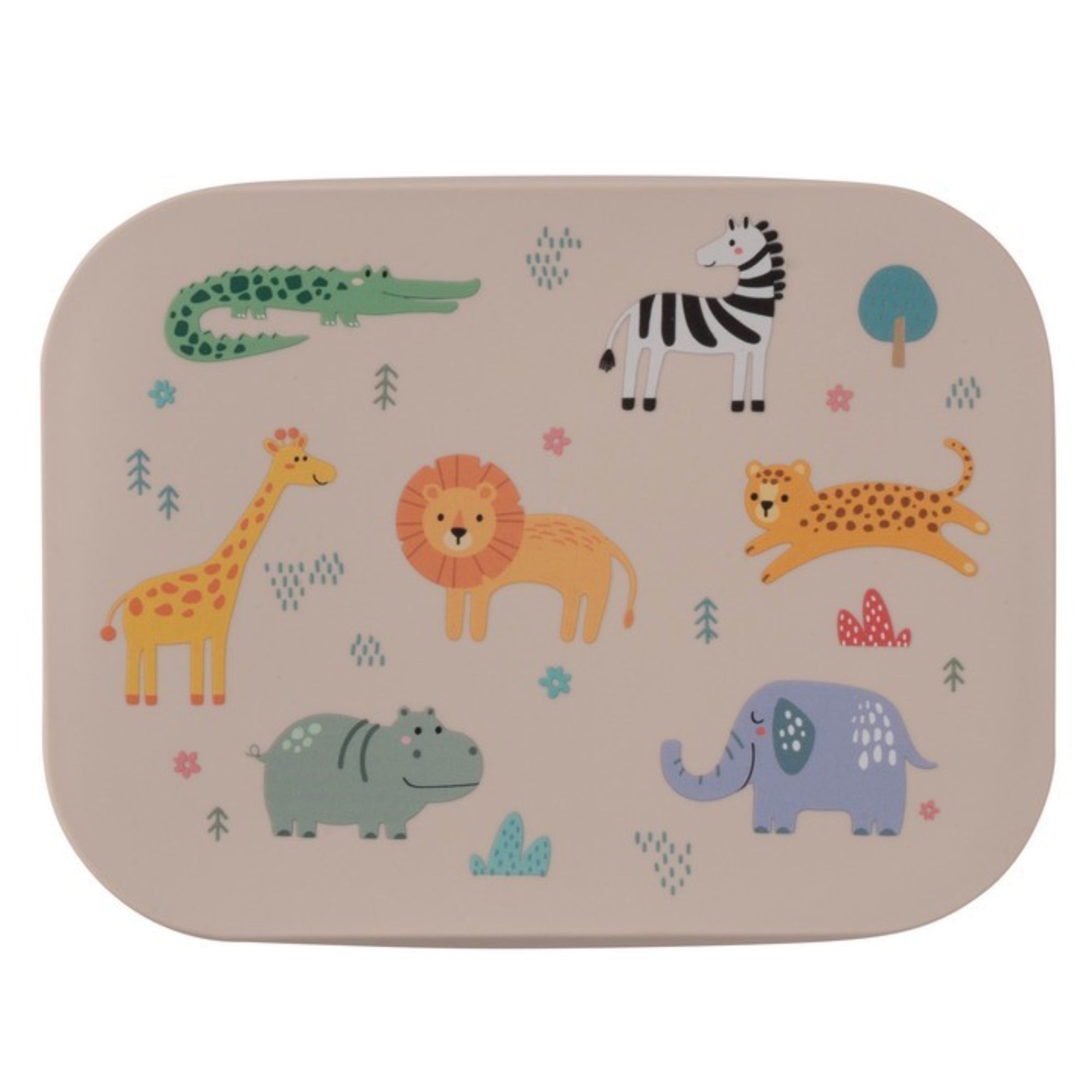 Lunchbox dla dzieci Lund London Safari – kremowy pojemnik z przegródkami, stal nierdzewna, idealny do szkoły i przedszkola