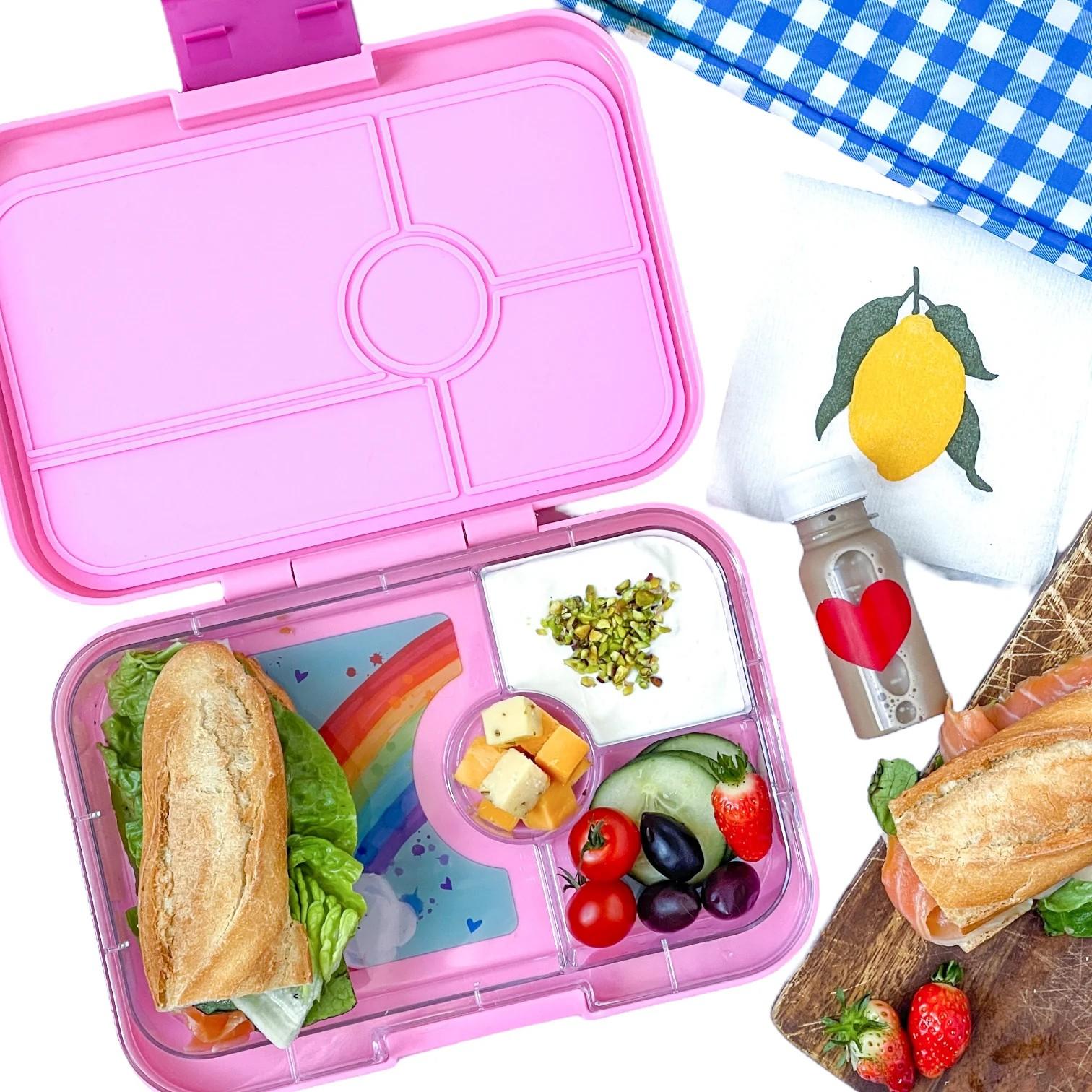 Lunchbox dla dzieci Yumbox Tapas Capri Pink / Rainbow – poręczna, trwała i bezpieczna śniadaniówka dla dzieci, kolor: różowy