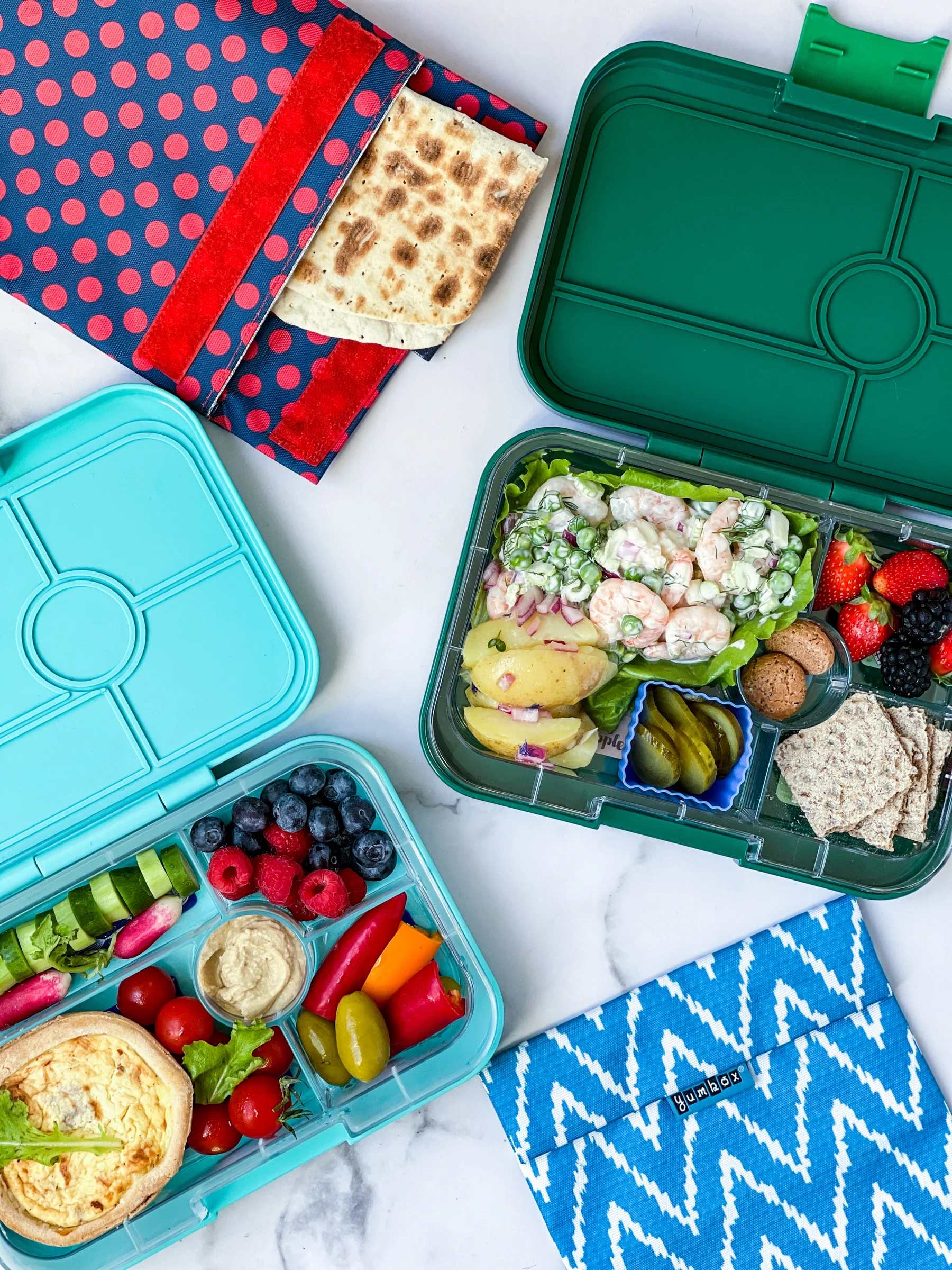 Lunchbox dla dzieci Yumbox Tapas Palm Green/Solid Lime – poręczna, trwała i bezpieczna śniadaniówka dla dzieci, kolor: zielony