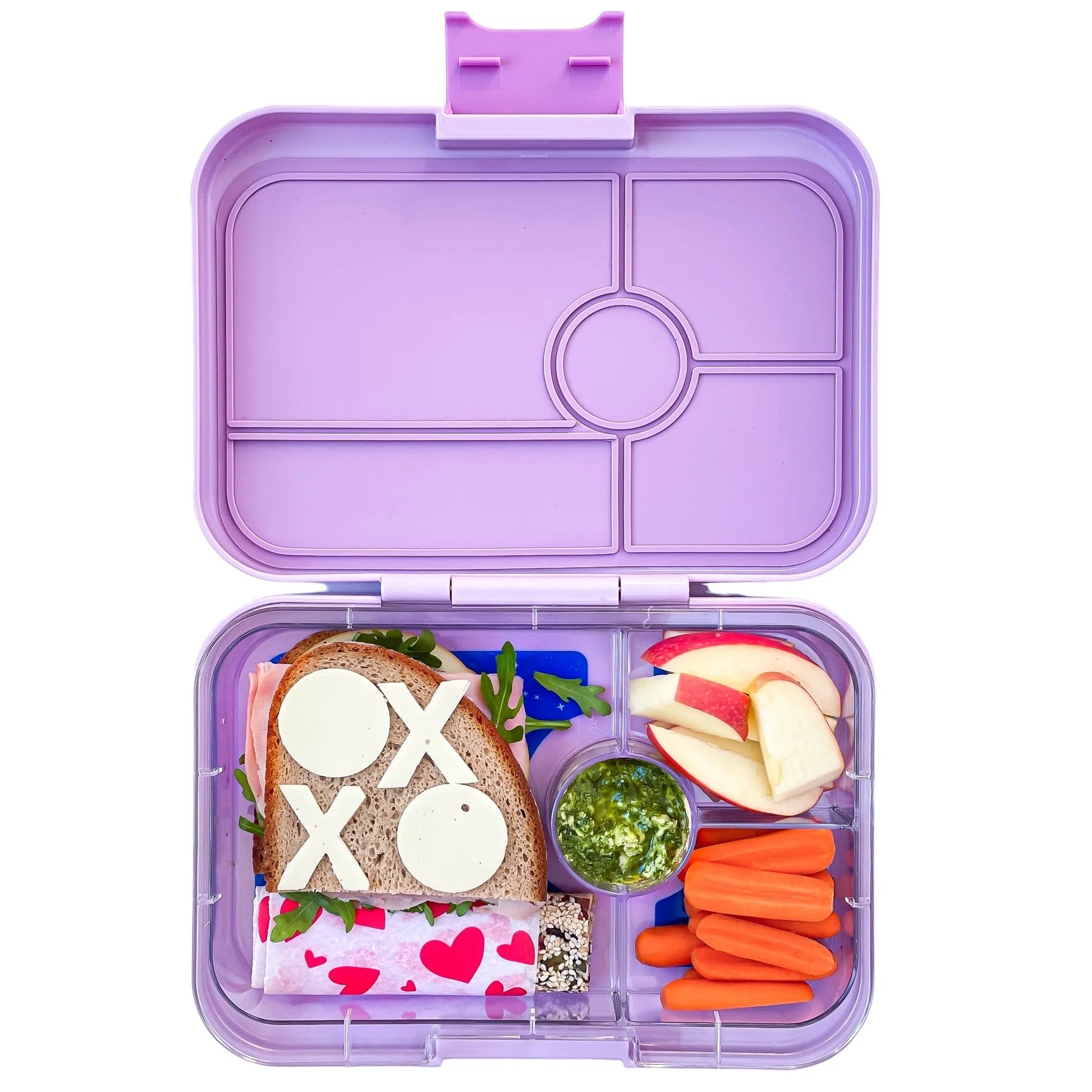 Lunchbox dla dzieci Yumbox Tapas Seville Purple / Rainbow – poręczna, trwała i bezpieczna śniadaniówka dla dzieci, kolor: fioletowy