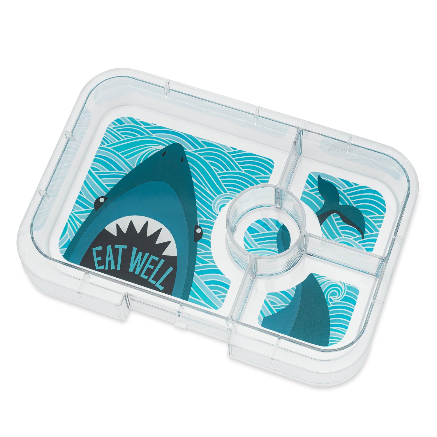 Lunchbox dla dzieci Yumbox Tapas Monte Carlo Blue/Shark– poręczna, trwała i bezpieczna śniadaniówka dla dzieci, kolor: granatowy