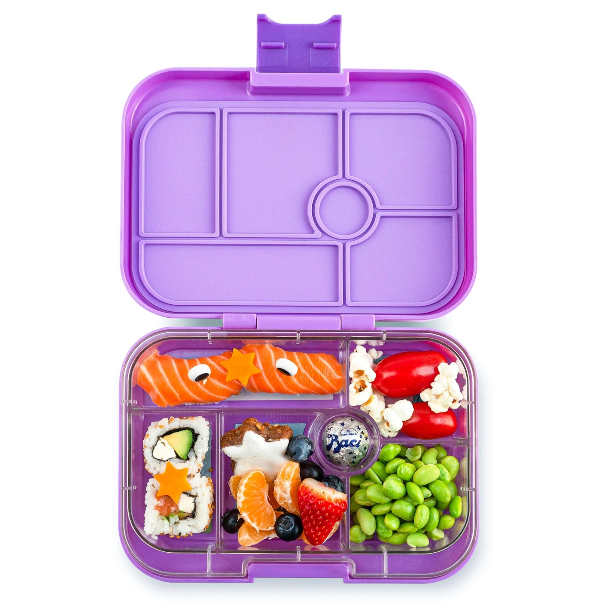 Yumbox Original Lavande Purple/Unicorn– lunchbox z 6 przegródkami, bezpieczny i idealny na różnorodne i szczelnie zapakowane posiłki, kolor: fioletowy