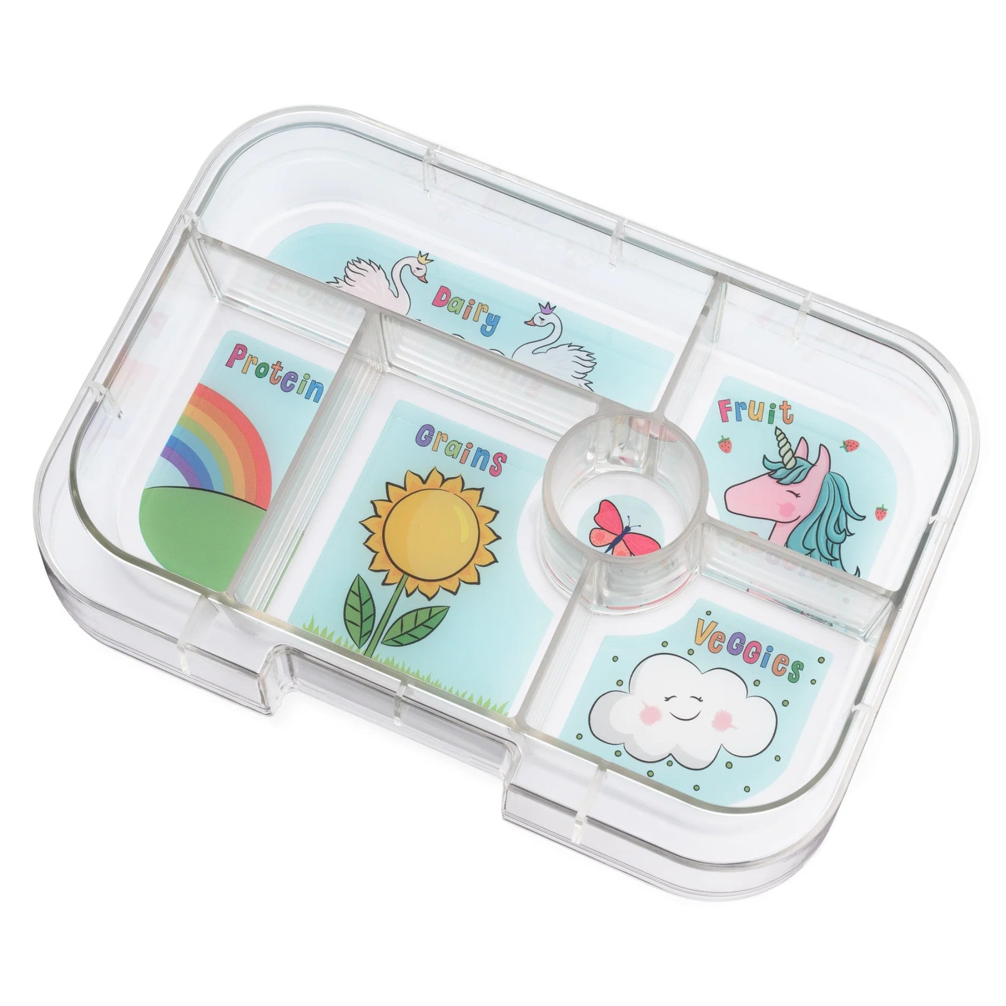 Yumbox Original Lavande Purple/Unicorn– lunchbox z 6 przegródkami, bezpieczny i idealny na różnorodne i szczelnie zapakowane posiłki, kolor: fioletowy