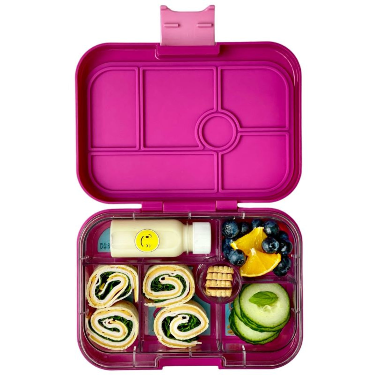 Yumbox Original Malibu Purple/Mermaid– lunchbox z 6 przegródkami, bezpieczny, idealny na różnorodne i szczelnie zapakowane posiłki, kolor: różowy