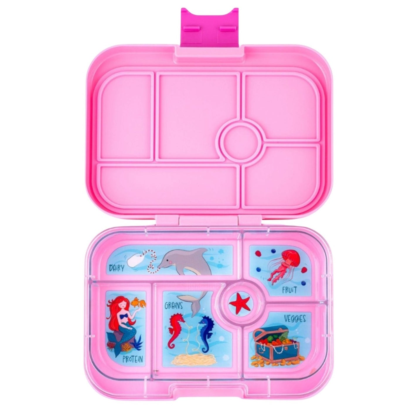 Yumbox Original Power Pink / Mermaid – lunchbox z 6 przegródkami, bezpieczny i idealny na różnorodne i szczelnie zapakowane posiłki, kolor: różowy